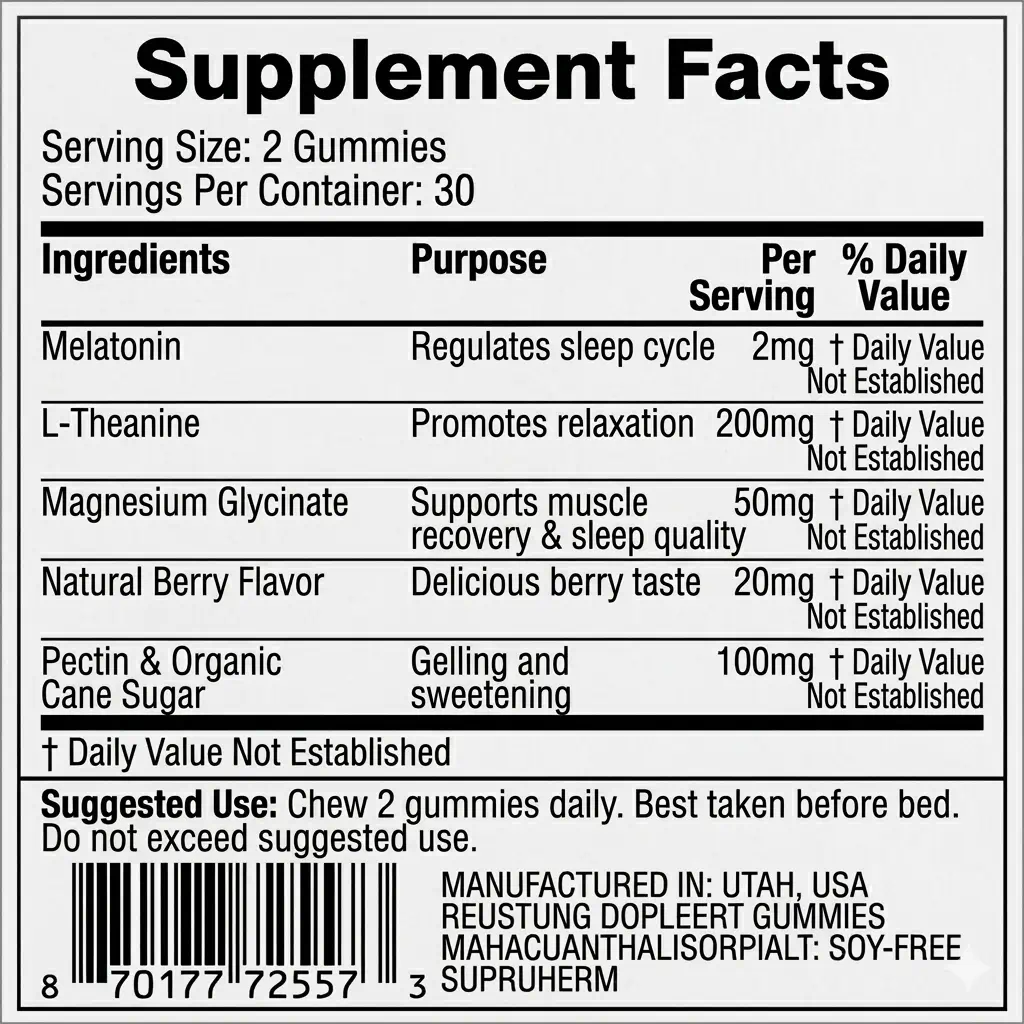 DeepSleep Slim Gummies – 30 Gummies / 30 Servings - Image 2